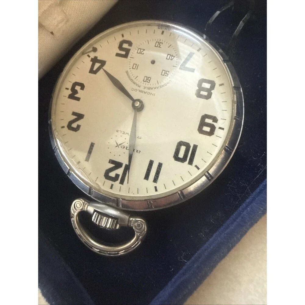 Vintage Arnex 17 Jewels Incabloc with Box Pocket Watch